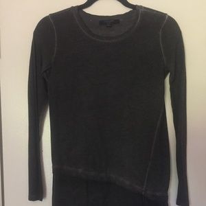 AllSaints Long Sleeves T-Shirt with Asymmetric Hem